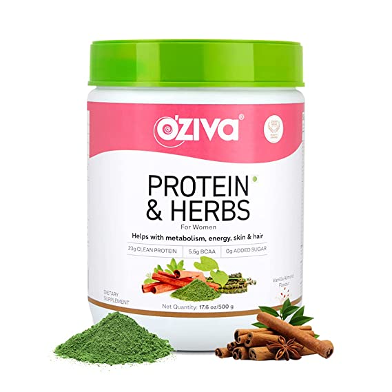 OZiva Protein & Herbs For Women Vanilla Almonds 16 serving