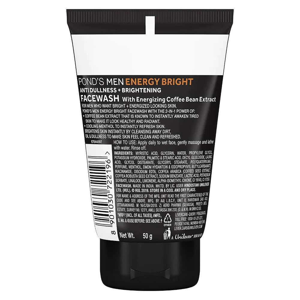 Ponds Men Energy Bright Anti - Dullness Face Wash With Coffee Bean