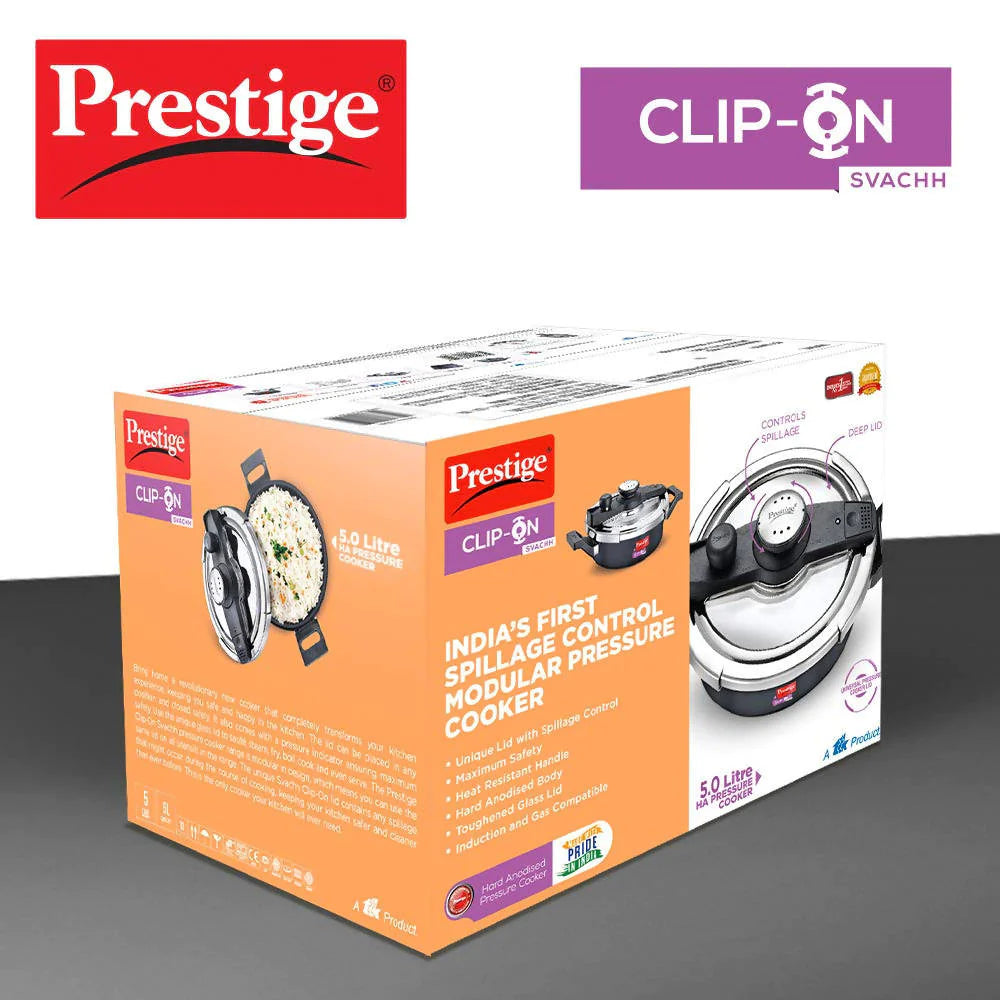Prestige Svachh Clip-on Hard Anodised Pressure cooker