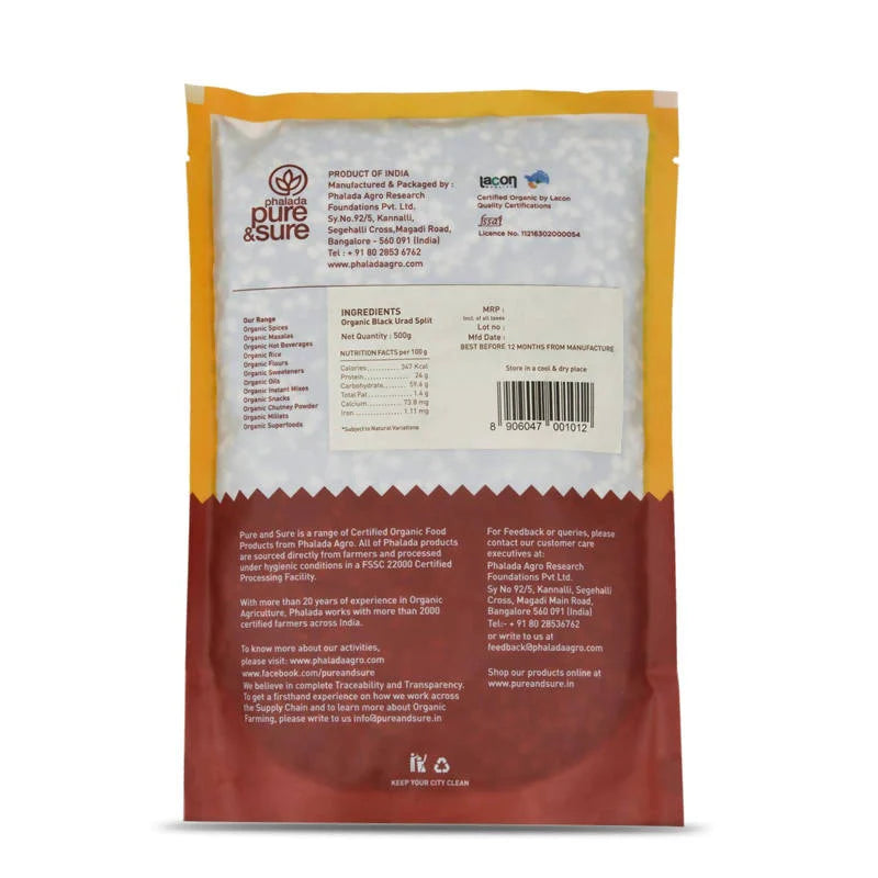 Pure & Sure Organic Black Urad Dal Split