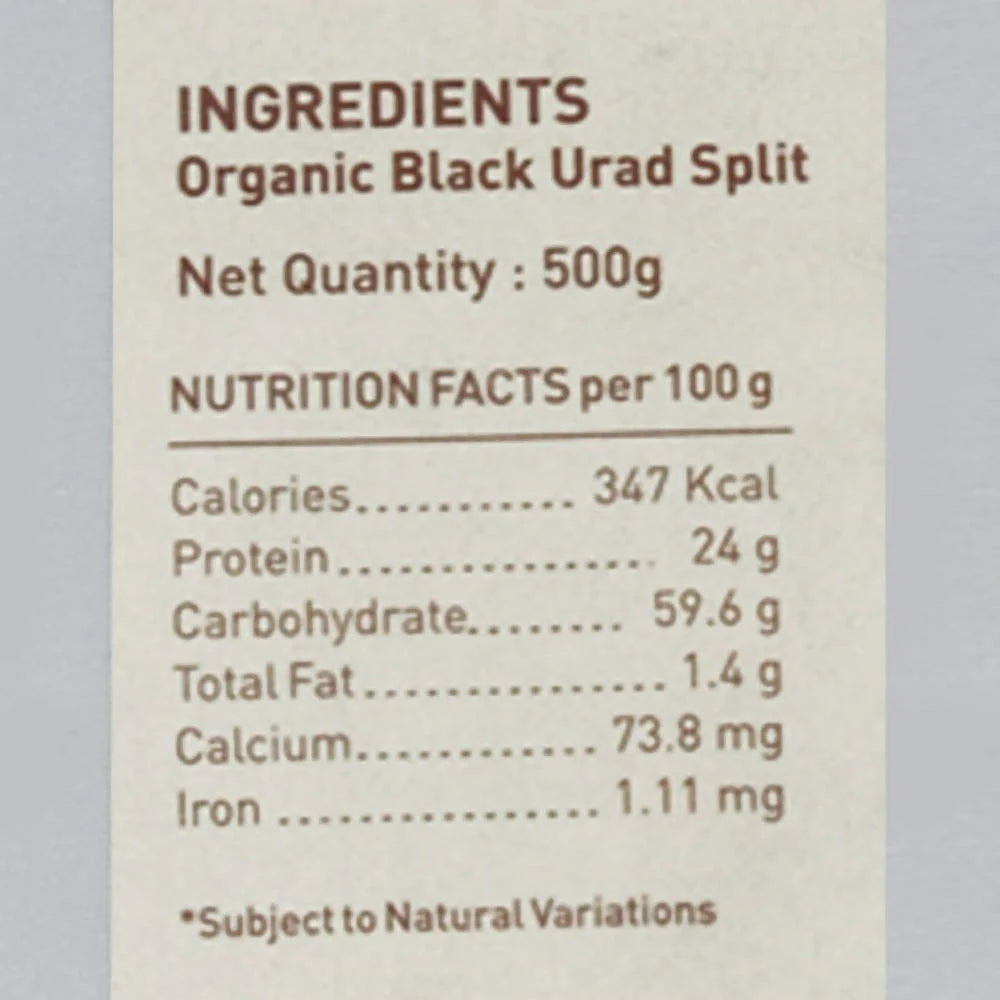Pure & Sure Organic Black Urad Dal Split