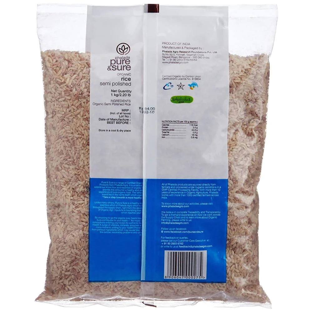 Pure & Sure Organic Rice Semi Polished - Rajmudi