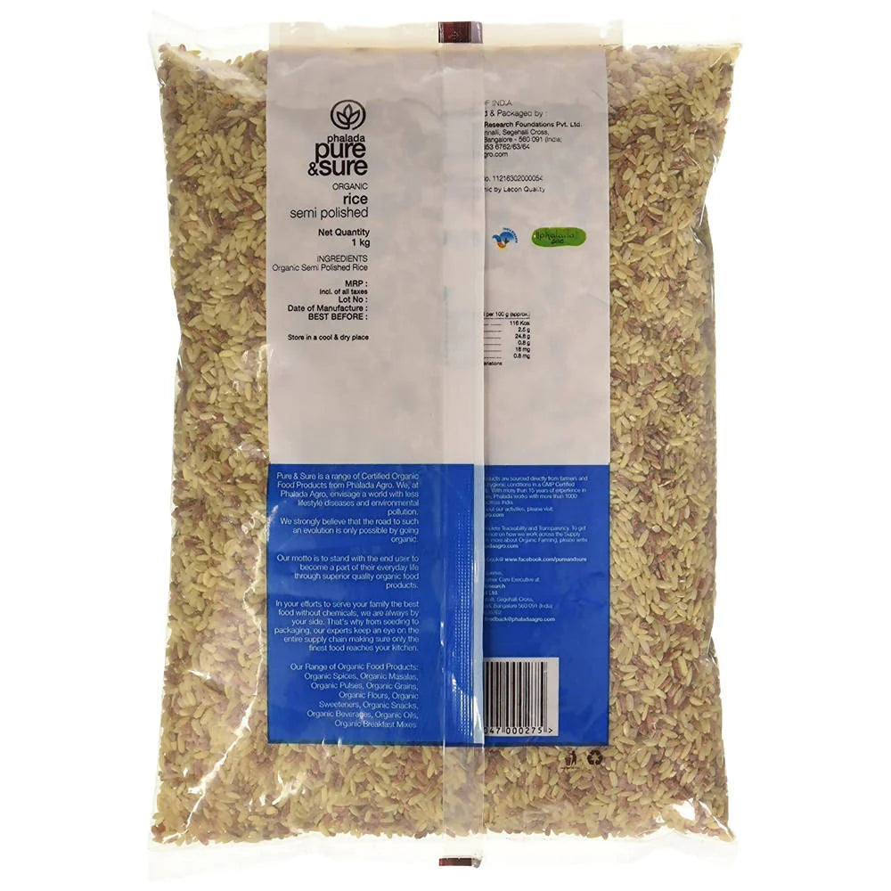 Pure & Sure Organic Rice Semi Polished - Rajmudi