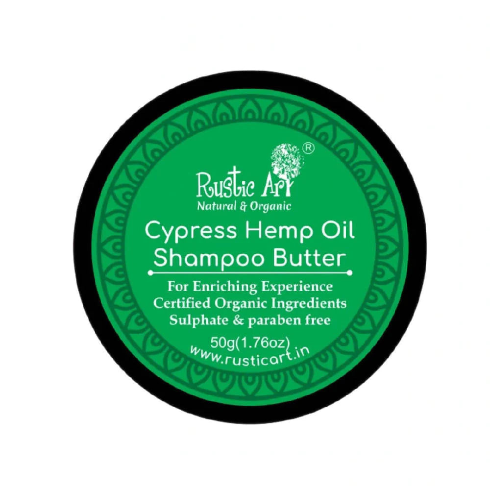 Rustic Art Cypress Hemp Oil Shampoo Butter - 100 GM