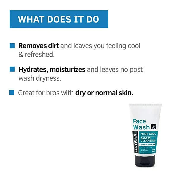 Ustraa Mint Cool With Badass Cleansing Face Wash For Men