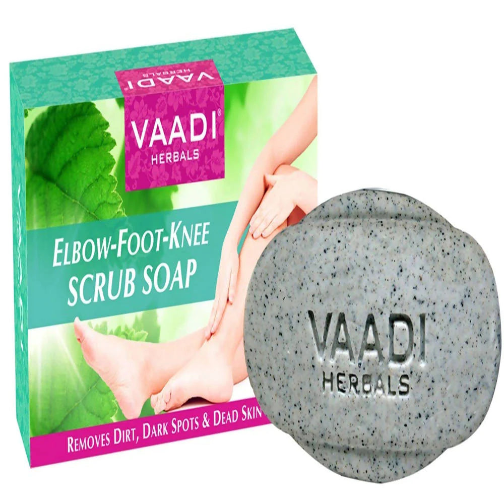 Vaadi Herbals Elbow Foot Knee Scrub Soap with Almond and Walnut Scrub