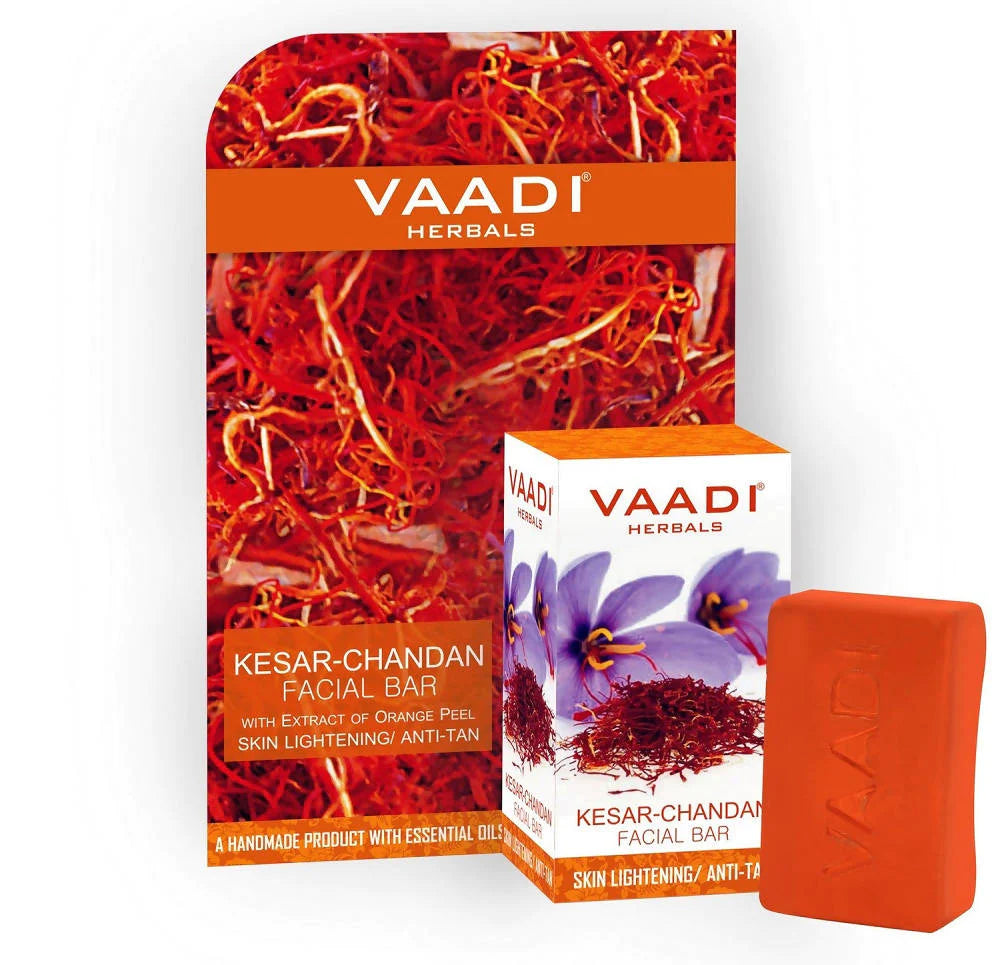 Vaadi Herbals Kesar Chandan Facial Bar with Extract Orange Peel
