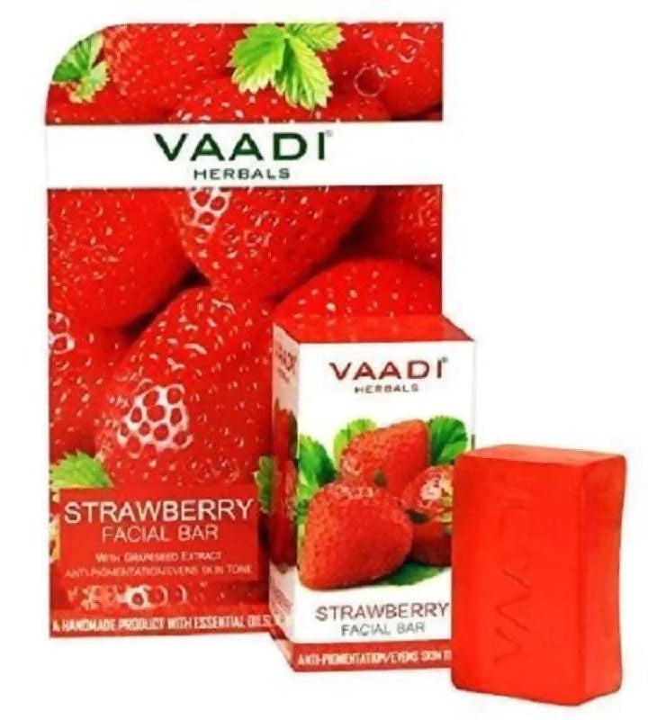 Vaadi Herbals Strawberry Facial Bar with Grapeseed Extract