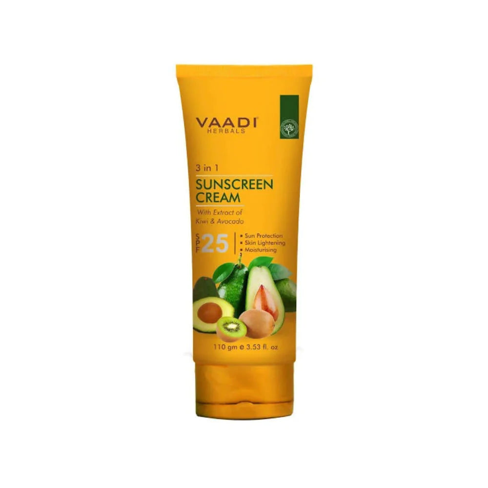 Vaadi Herbals Sunscreen Cream SPF - 25 with Extracts of Kiwi and Avocado