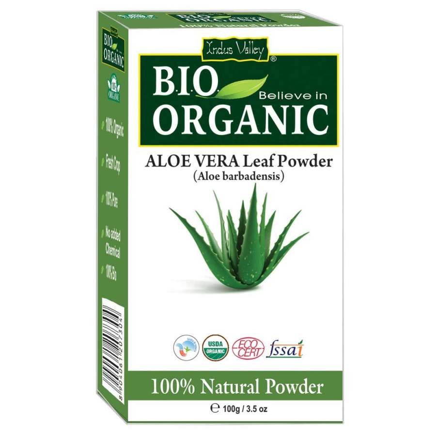 Indus valley Aloe vera Leaf Powder (Aloe Barbaensis) For Skin And Hair Care - (100g)